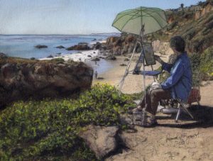 LPAPA Artist Randy Sprout's "Overlooking El Matador Beach"
