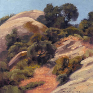 laguna plein air artist jim lamb-Limestone & Oaks-Laguna Canyon