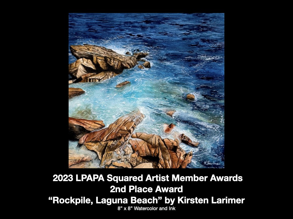 2nd Place LPAPA Squared Artist Member Kirsten Larimer for Rockpile Laguna Beach