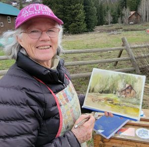 Barbara Tapp at her Easel