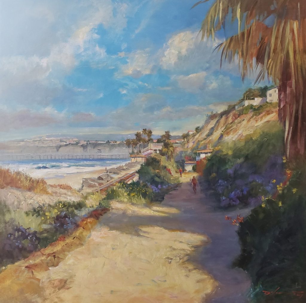 Beach Trail, San Clemente by Rick J. Delanty, 48" x 48" acrylic