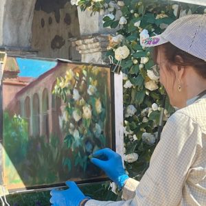 LPAPA's Featured Artist Mary Aslin at her easel