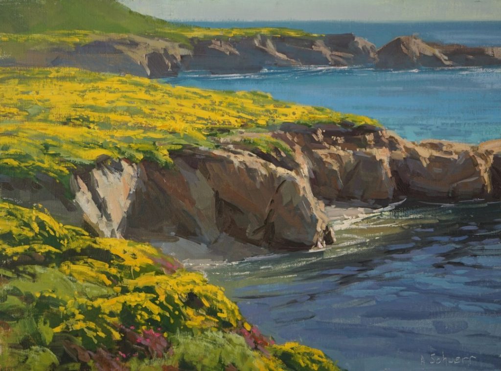 Coastal Cadmium by Aaron Schuerr, 12" x 16" oil