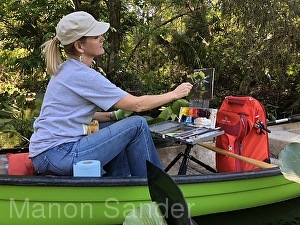 2024 Invitational Artist Manon Sander at her easel