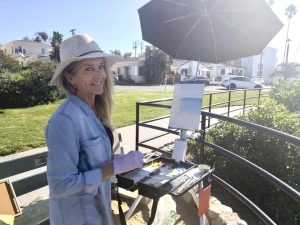 Artist Member Mary Christie at her Easel
