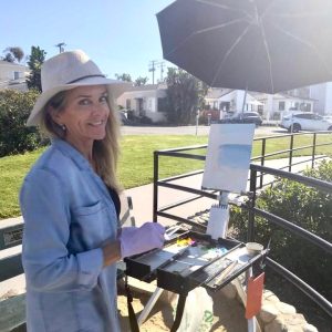 LPAPA Artist Member Mary Christie at her Easel