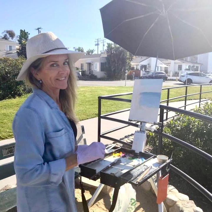 LPAPA Artist Member Mary Christie at her Easel