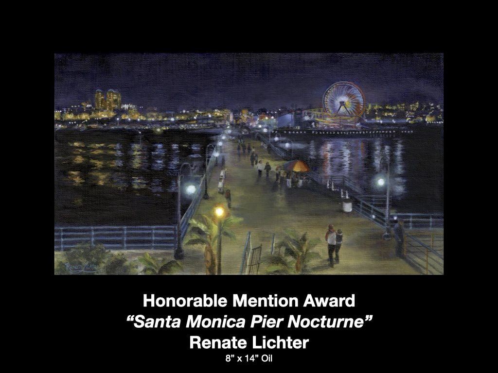 Santa Monica Pier Nocturne by Renate Lichter