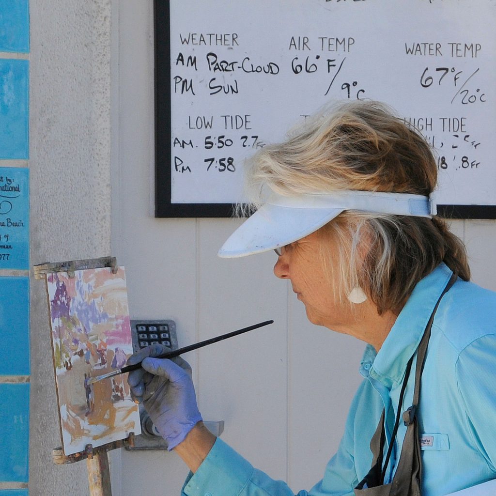LPAPA Signature Artist Camille Przewodek plein air painting in Laguna Beach