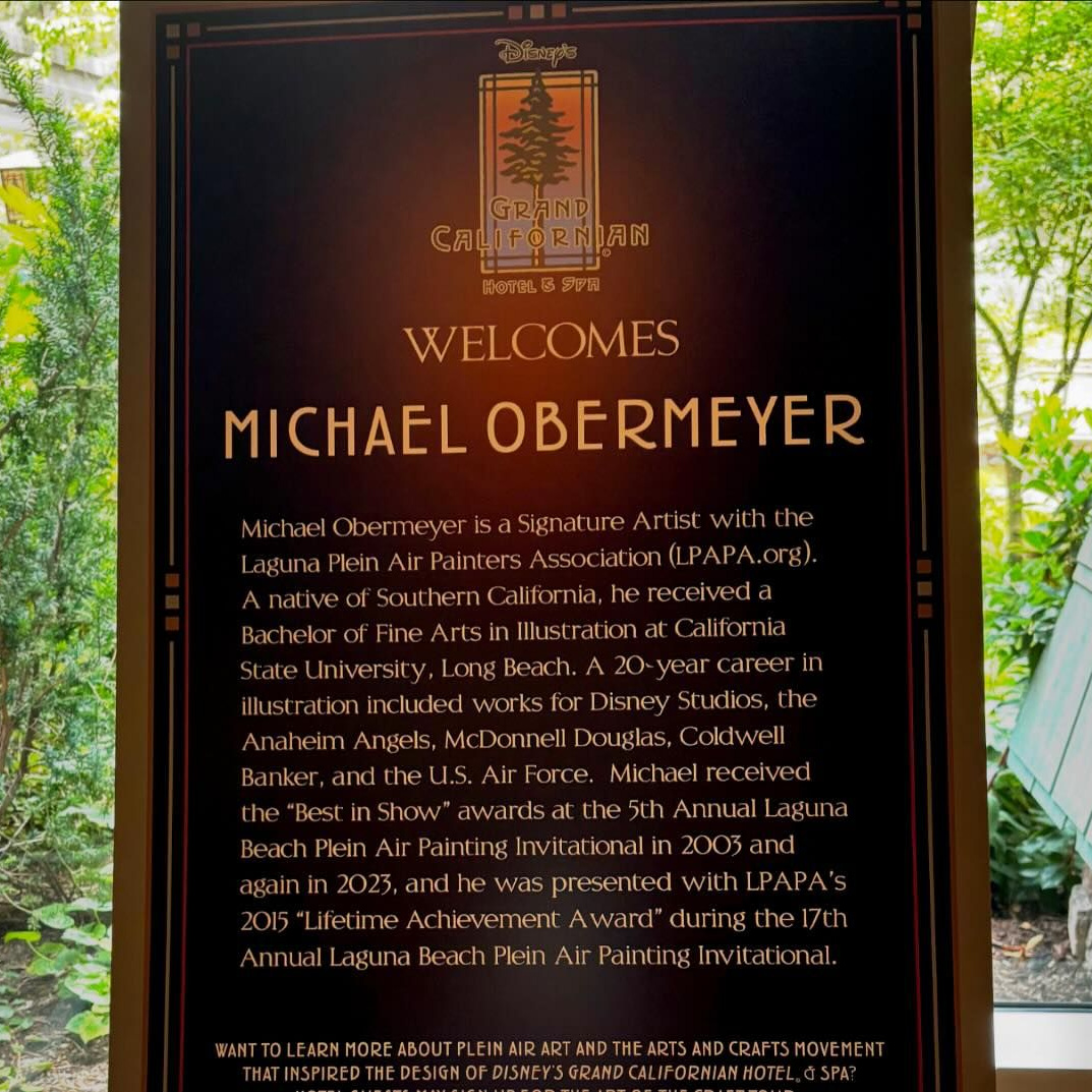 Michael Obermeyer painting demonstration at the Disney Grand Californian