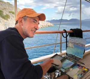 Fernando Micheli at his Easel