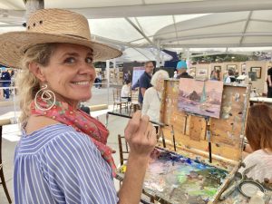 Featured Artist Fay Wyles at her Easel
