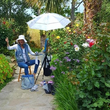 LPAPA Artist Carole Boller at her Easel