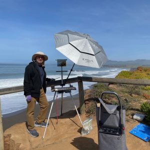 Featured Artist Member for May 2025, Mark Jacobucci at his easel