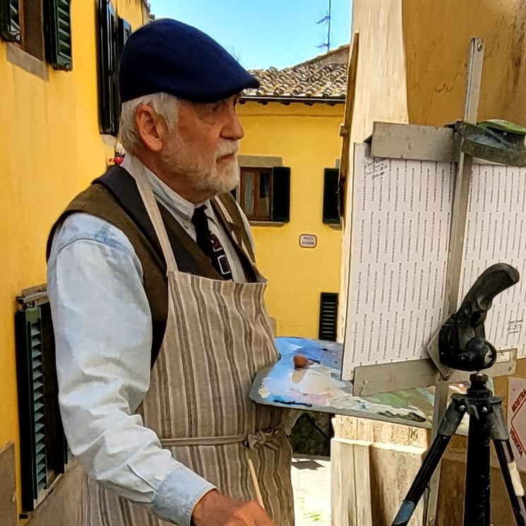 LPAPA Invitational Artist Chuck Kovacic at his easel