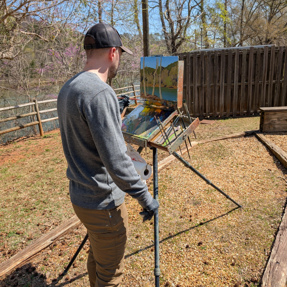 LPAPA Artist Kimball Geisler at his easel