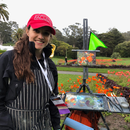 LPAPA Invitational Artist Kathleen Hudson at her Easel