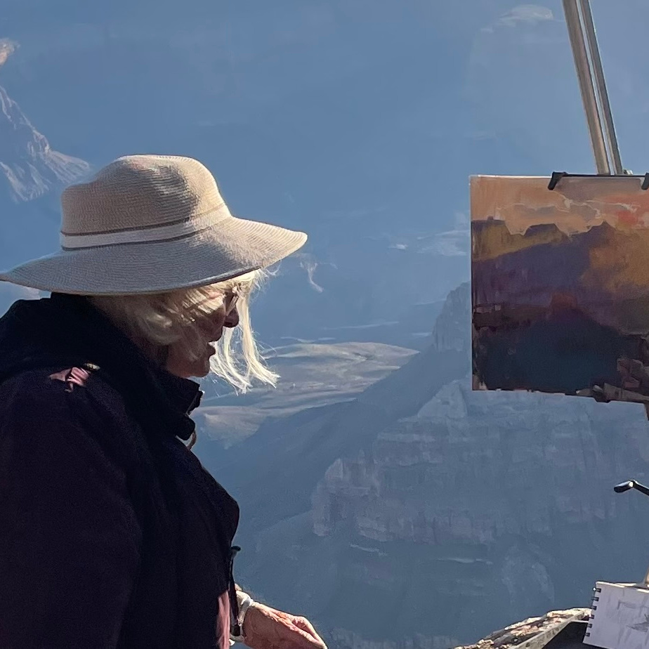 LPAPA Invitational Artist Margaret Larlham at her Easel