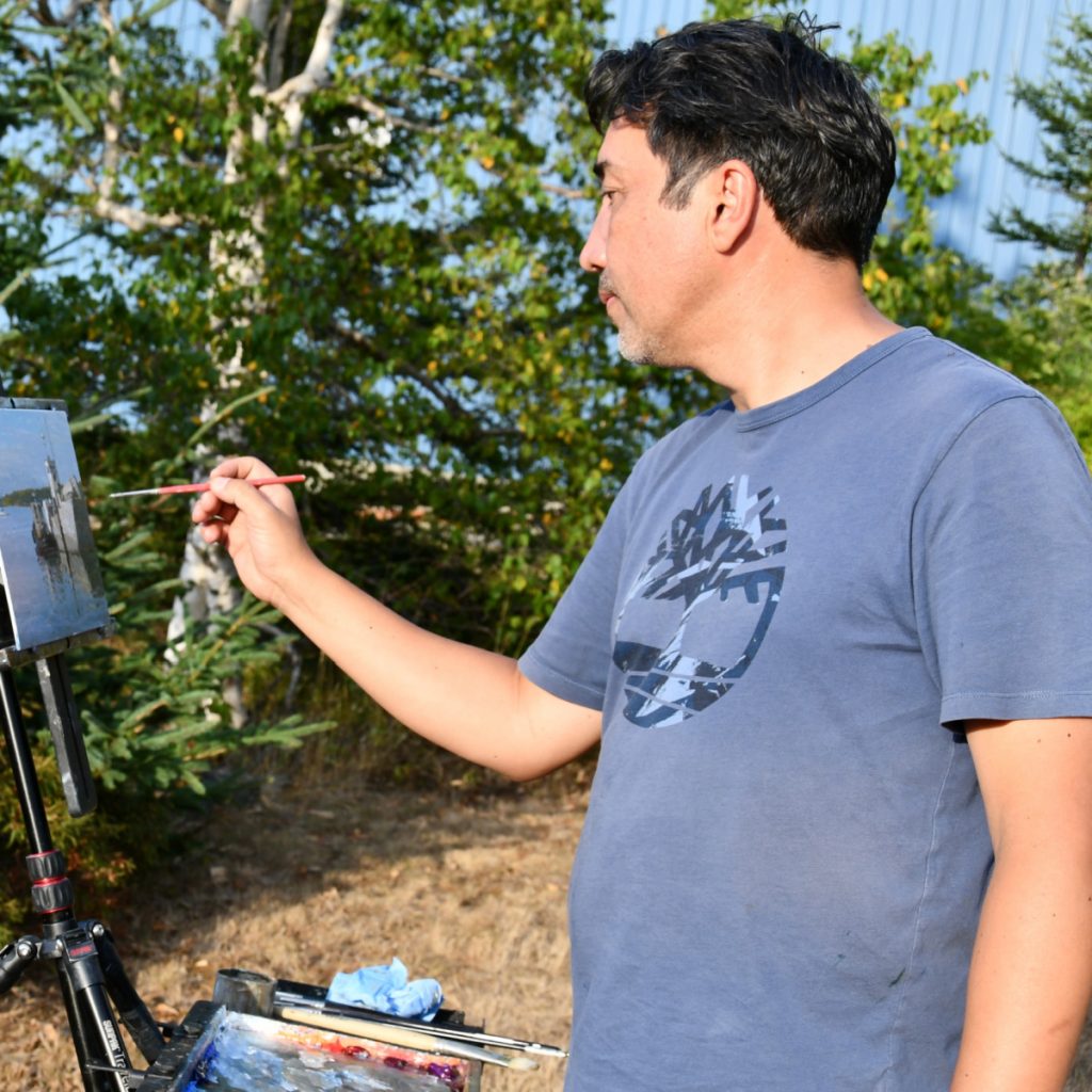 LPAPA Invitational Artist Zufar Bikbov at his easel