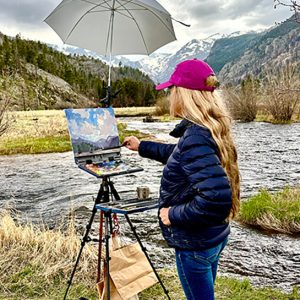 Featured Signature Artist Debra Huse at her easel