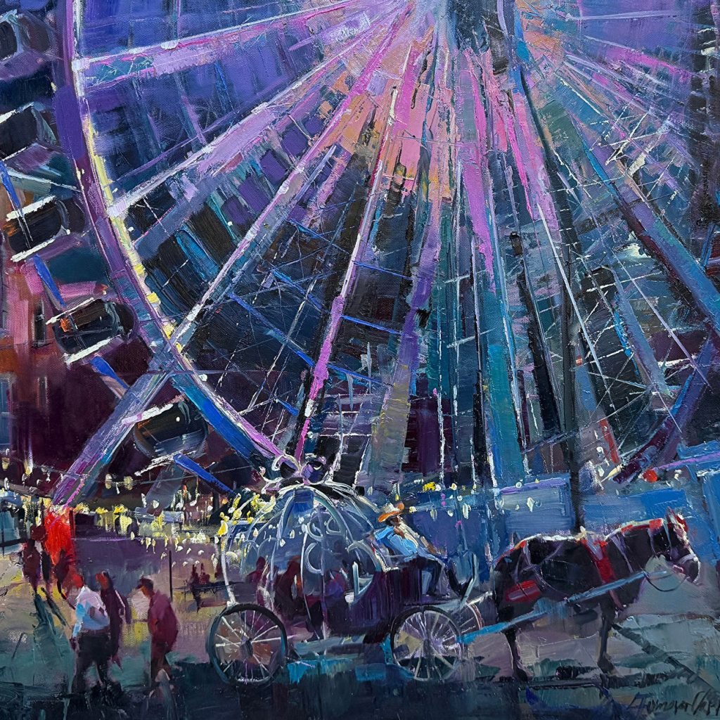 Plein Air Painting "Evening Ride at Skyview" by LPAPA Signature Artist Lyudmila Tomova Clark