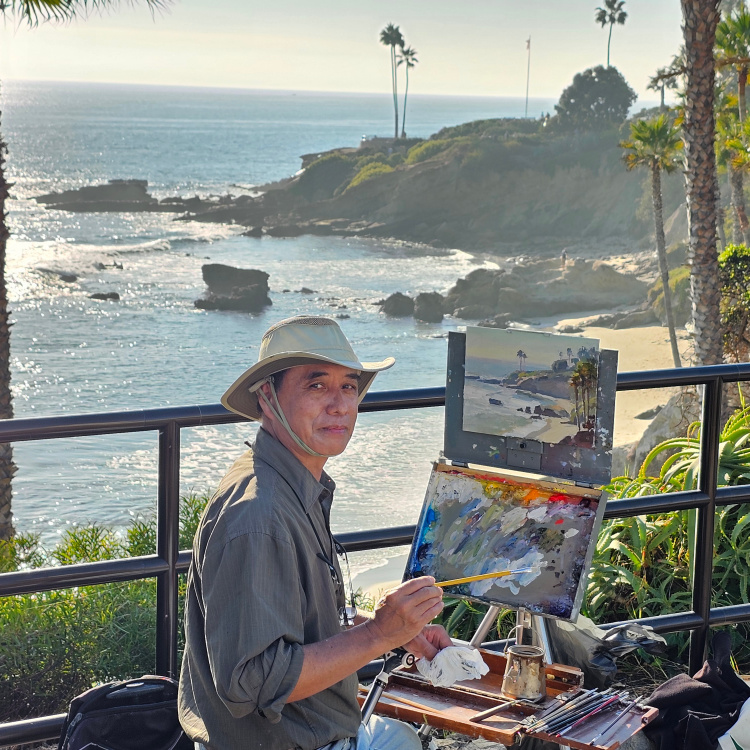 LPAPA Signature Artist Calvin Liang Easel Shot for Workshop