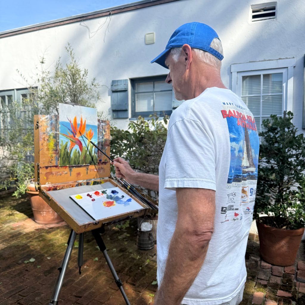 LPAPA Featured Artist, David Allen at his Easel