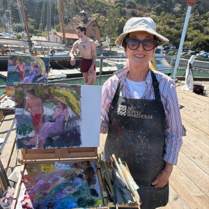 LPAPA Artist member Barbara Sokol at her easel