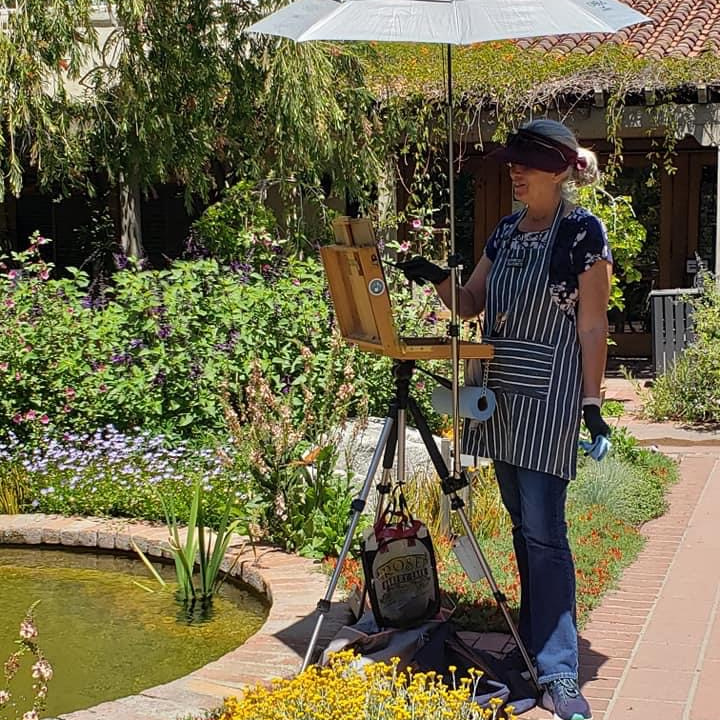 LPAPA Artist member BJ Morrison McKay at her easel