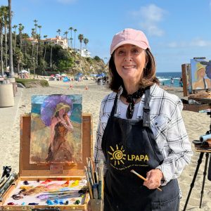 LPAPA Artist Member Sandi Candiotty at her easel