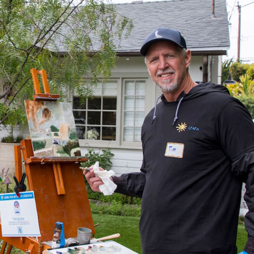 LPAPA Artist Tim Bush at his easel