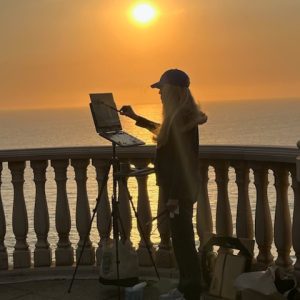 LPAPA Signature Artist Debra Huse at her Easel