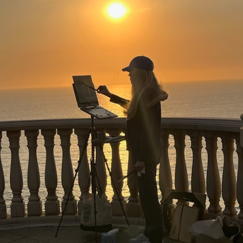 LPAPA Signature Artist Debra Huse at her Easel