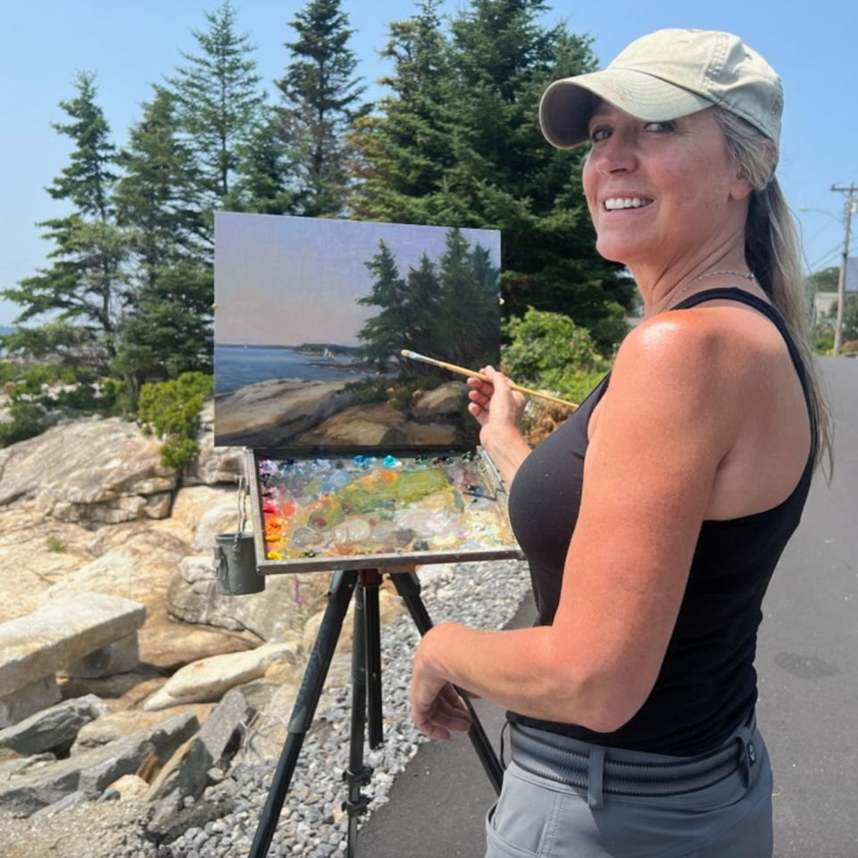 LPAPA Artist jackie Jone at her Easel