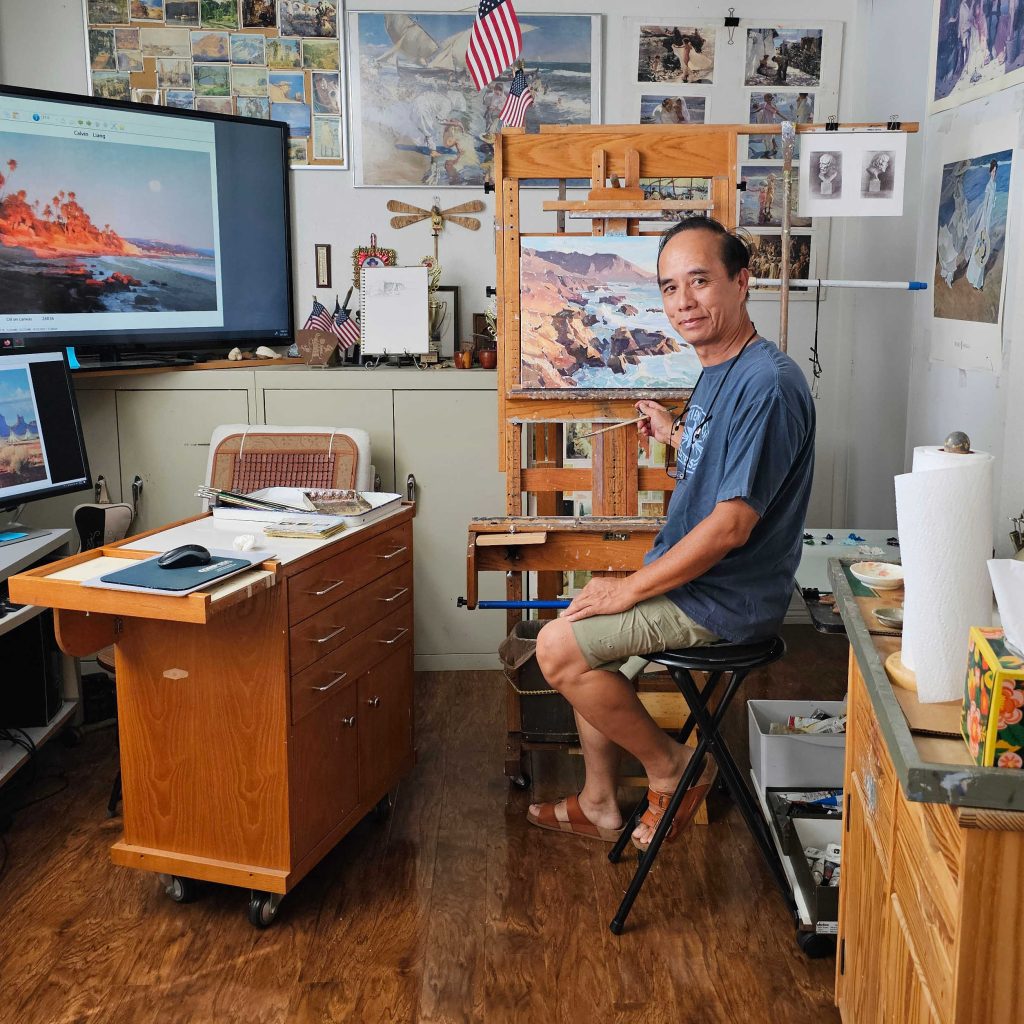 LPAPA Signature Artist Calvin Liang in his studio