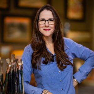 LPAPA Signature Artist Susie Baker at her Easel