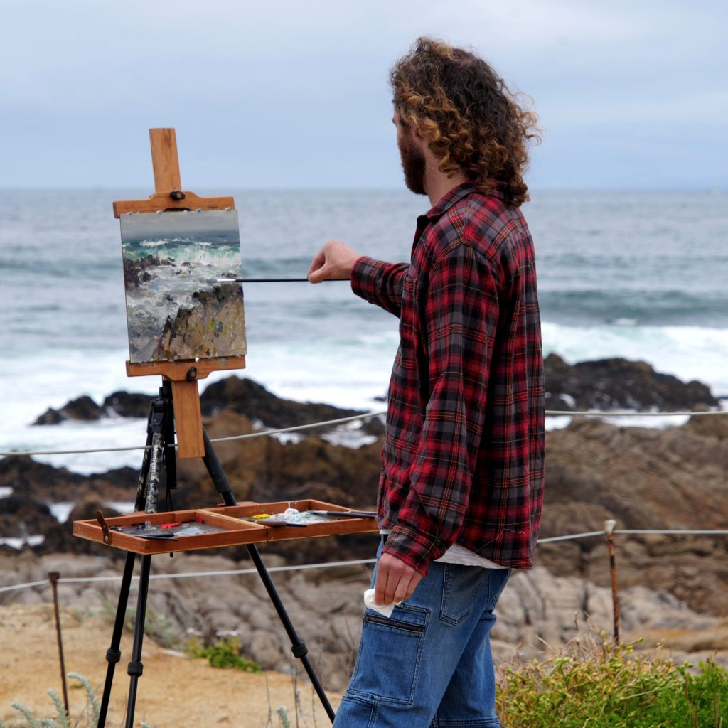 LPAPA Artist Tad Retz at his Easel