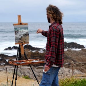LPAPA Artist Tad Retz at his Easel